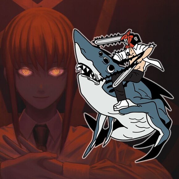 Chainsaw Man DENJI Riding A Shark Enamel Pins 22 - Picture 2 of 4
